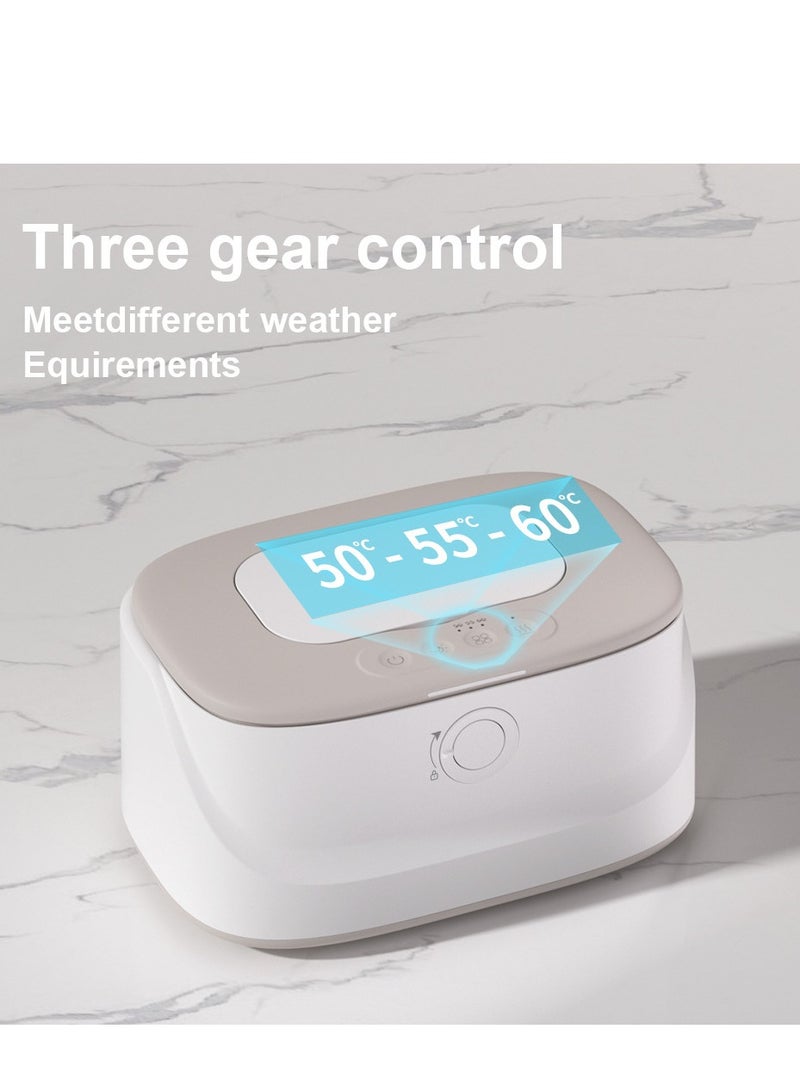 مُدفئة حفاضات الأطفال، حاوية حفاضات رطبة بسعة كبيرة مع 3 درجات حرارة و 3 درجات إضاءة ليلية، مُدفئة حفاضات رطبة مُدفأة من الأعلى تسخين سريع عبر USB - Image 2